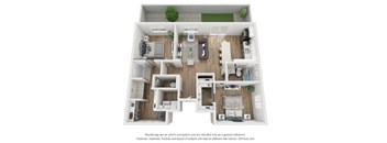 two bedroom 2 bath 1012 sq ft