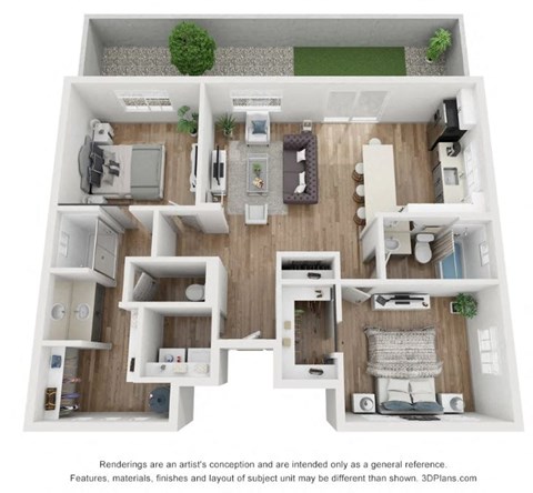 two bedroom 2 bath 1012 sq ft