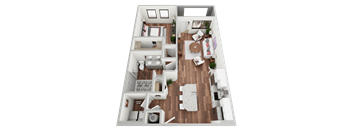 1B Floor Plan at Magnolia Square, Florida