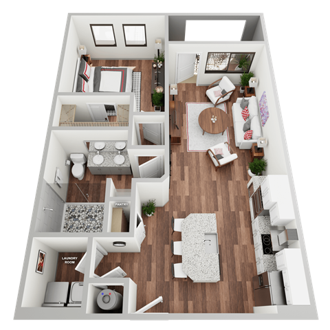 1B Floor Plan at Magnolia Square, Florida