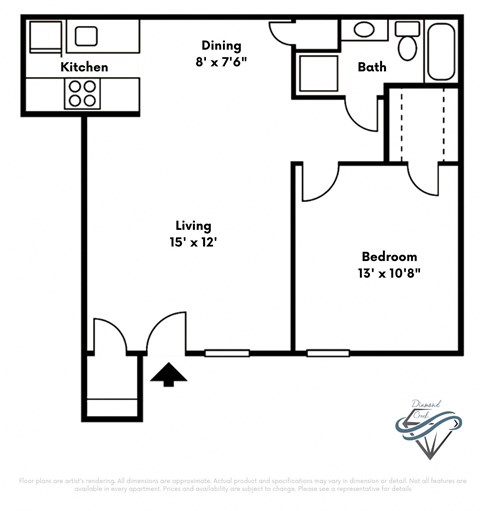 a floor plan of a house with a bedroom and a living room