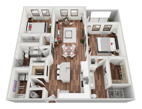 2A Floor Plan at Magnolia Square, Naples, 34109