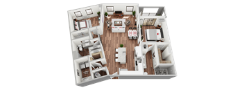 2B Floor Plan at Magnolia Square, Naples