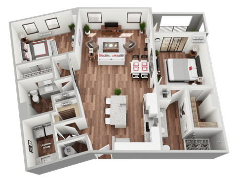 2B Floor Plan at Magnolia Square, Naples