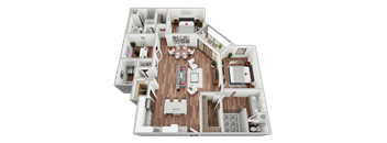 2B Floor Plan at Magnolia Square, Naples, Florida
