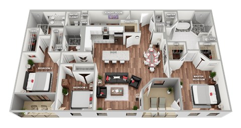 3B Floor Plan at Magnolia Square, Naples, FL