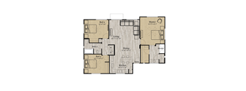 3 bed 2 bath floor plan at Olive Queen Creek Apartments, Arizona, 85142