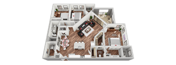 1C Floor Plan at Magnolia Square, Florida, 34109