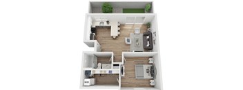 one bed one bath 674 sq ft