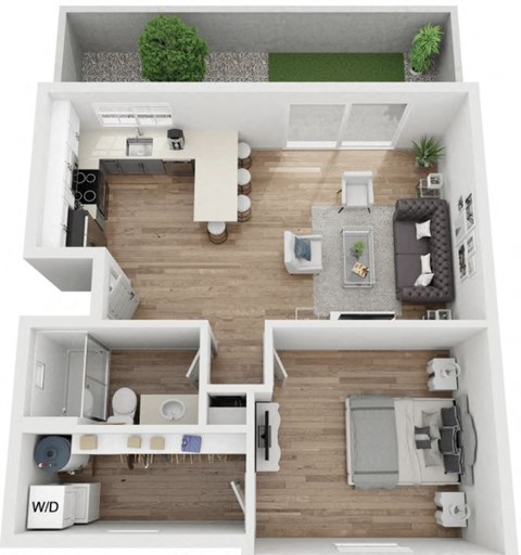 one bed one bath 674 sq ft