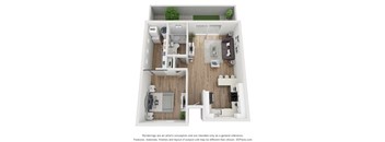 one bed one bath 676 sq ft