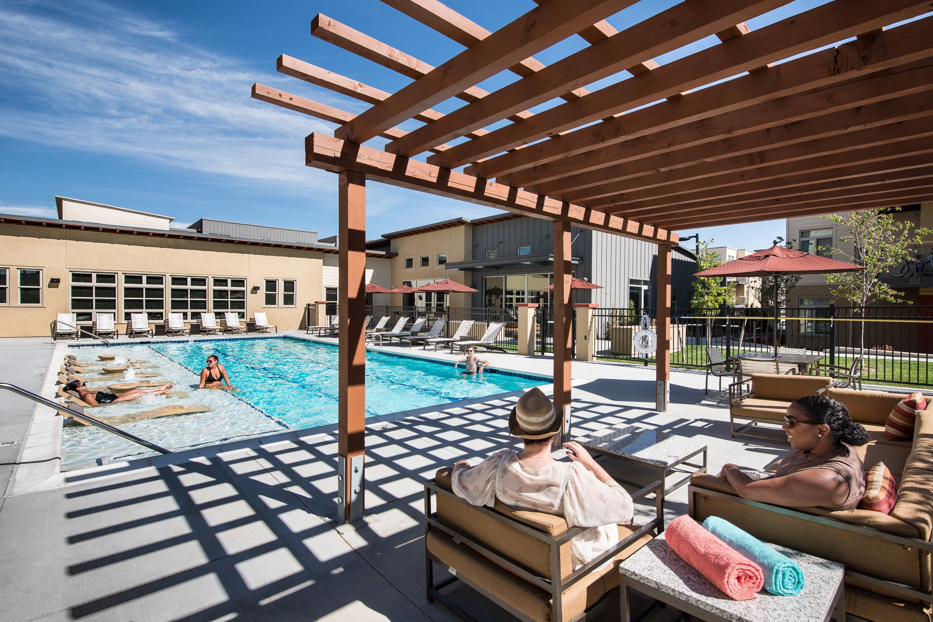 Swimming Pool and Sun Deck at 8000 Uptown Apartments in Broomfield, CO