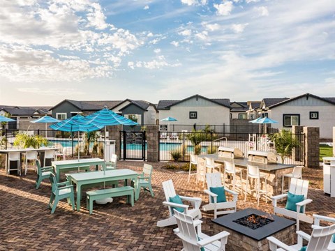 pool and grill view at Onyx at Westgate Apartments, Glendale, AZ, 85305