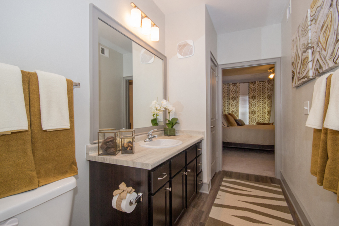 Bathroom at Atria Apartments in Tulsa, OK