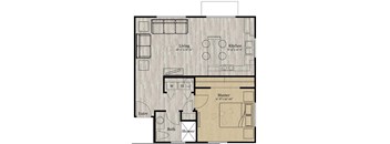 one Bedroom floor plan