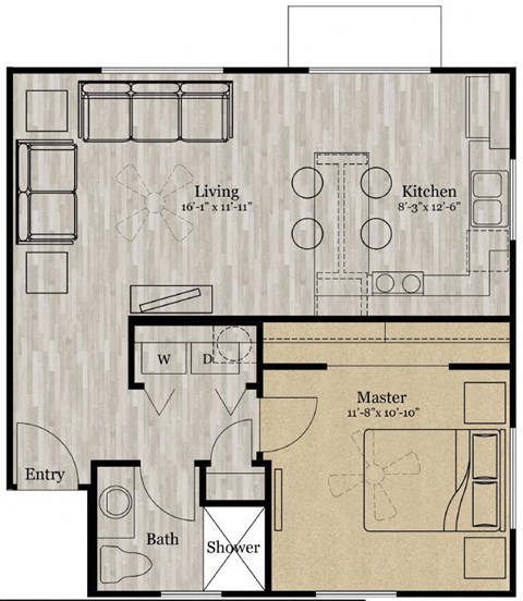 one Bedroom floor plan