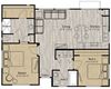 Two bedroom floor plan