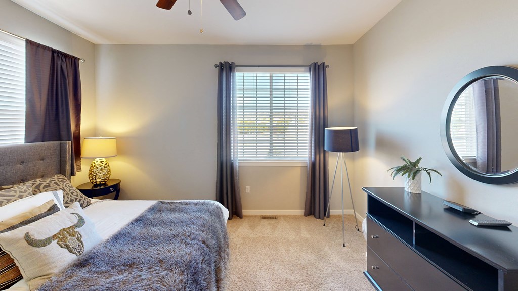Bedroom With Mirror at Black Feather Apartment Homes, Castle Rock, CO