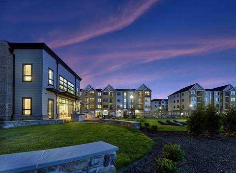 Night Exterior View at Central and Oak, East Rutherford, NJ, 07073