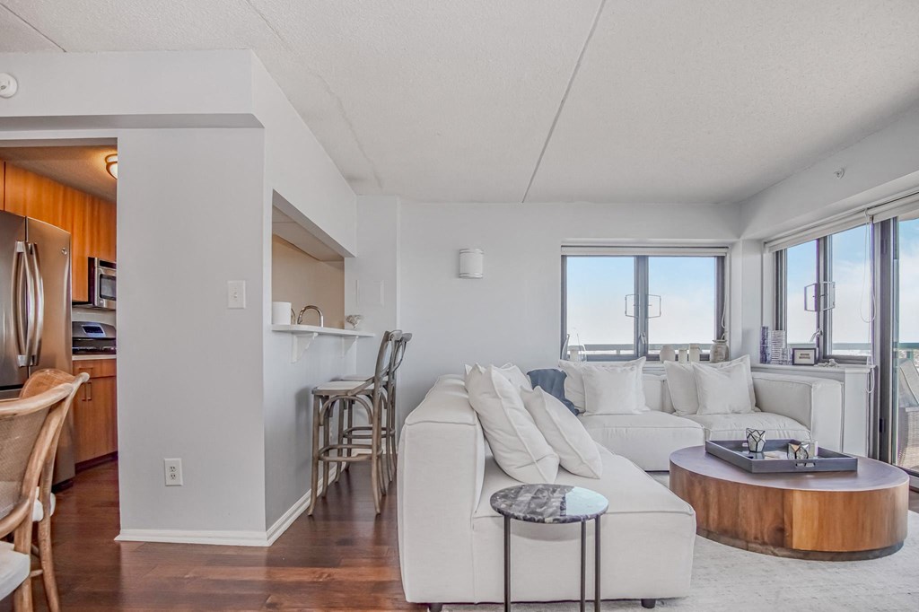 Living room at 10 West Apartments, New York