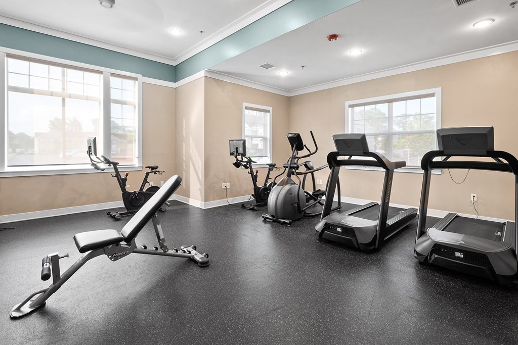 an exercise room at The Landing Apartment , Hazlet, 07730