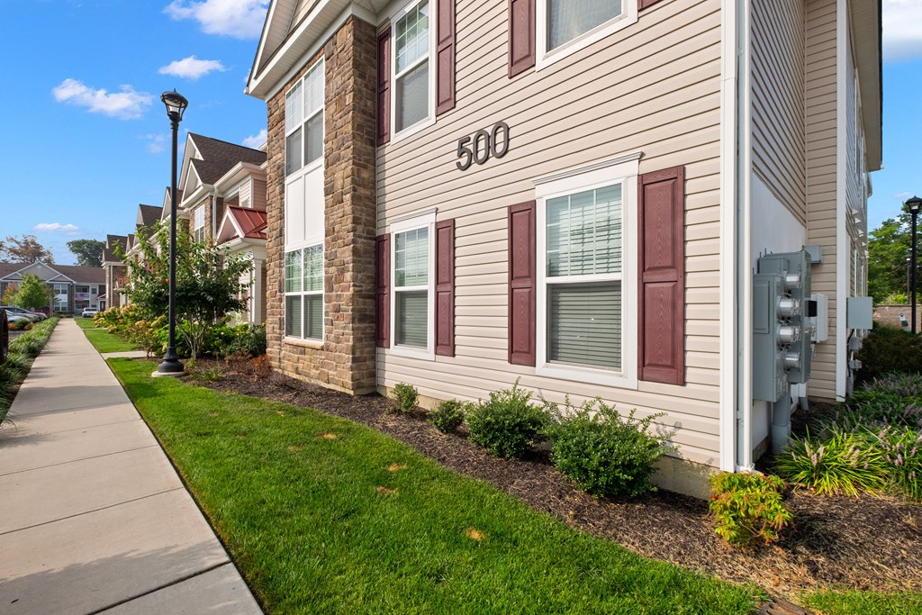 our apartments are located in a quiet neighborhood with a sidewalk at The Landing Apartment, Hazlet, NJ, 07730