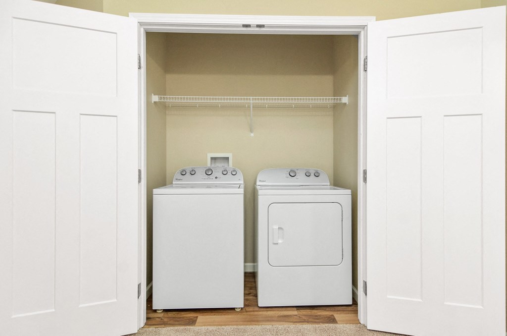 the enclave at homecoming terra vista laundry room at Skye at Arbor Lakes, Minnesota