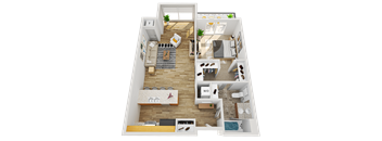 A1 Floor Plan at Wheaton 121, Wheaton, IL, 60187