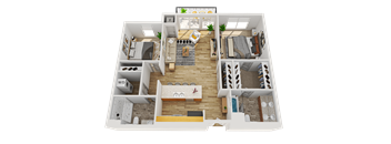 C Floor Plan at Wheaton 121, Wheaton, 60187