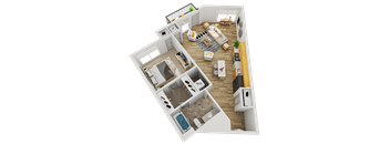 D Floor Plan at Wheaton 121, Illinois, 60187