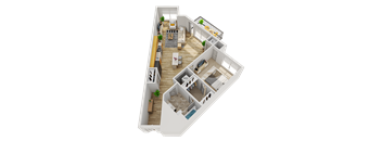 F1 Floor Plan at Wheaton 121, Illinois, 60187