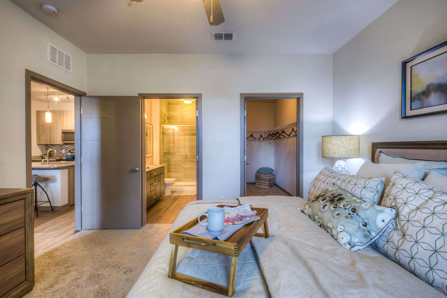 Bedroom at The Strand Apartments in Oviedo, FL