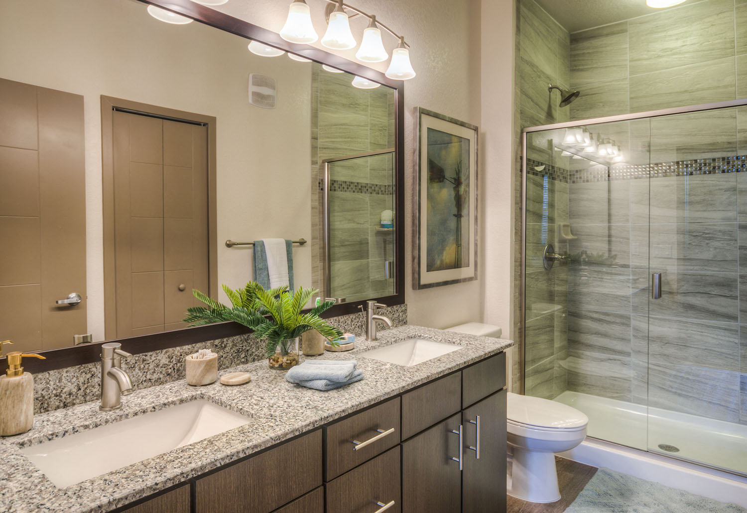 Bathroom at The Strand Apartments in Oviedo, FL