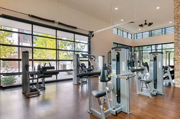 Fitness Center with weights at JTB Apartments, Jacksonville, FL