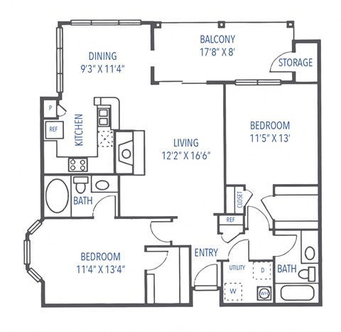 Teton floor plan at Dwell at Naperville, Naperville, Illinois