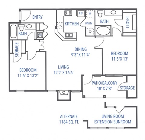 Denali w/ extension floor plan at Dwell at Naperville, Naperville, 60563