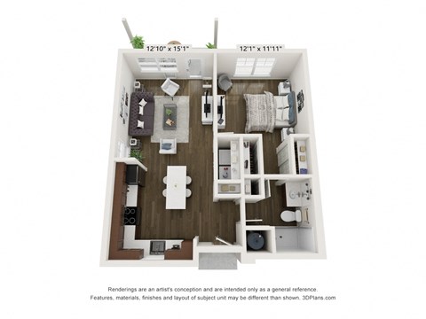 1 Bedroom Floor Plan at Estia at Lakewood Ranch, Florida, 34211