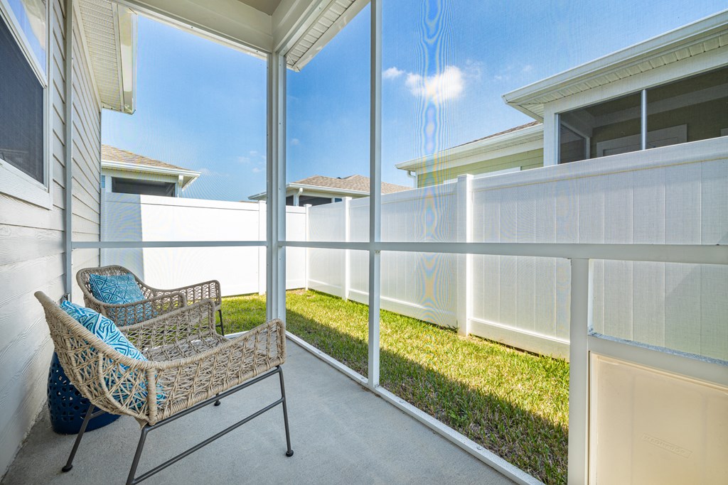 Screened in porch at Estia at Lakewood Ranch, Bradenton, FL