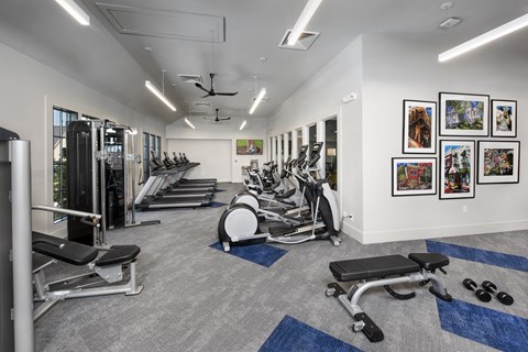 Gym at The Cottages at Old Monrovia Apartment , Huntsville, 35806