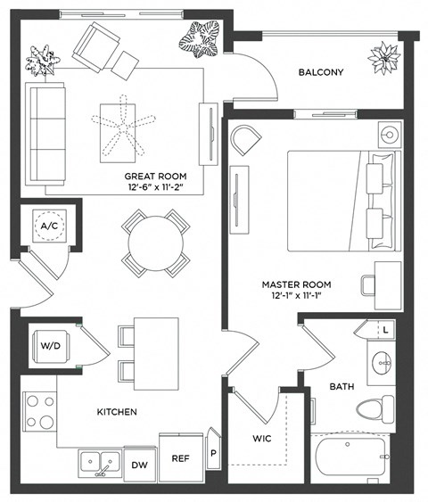 HIBISCUS Floor Plan at The Lotus at Village Walk, Florida, 33966