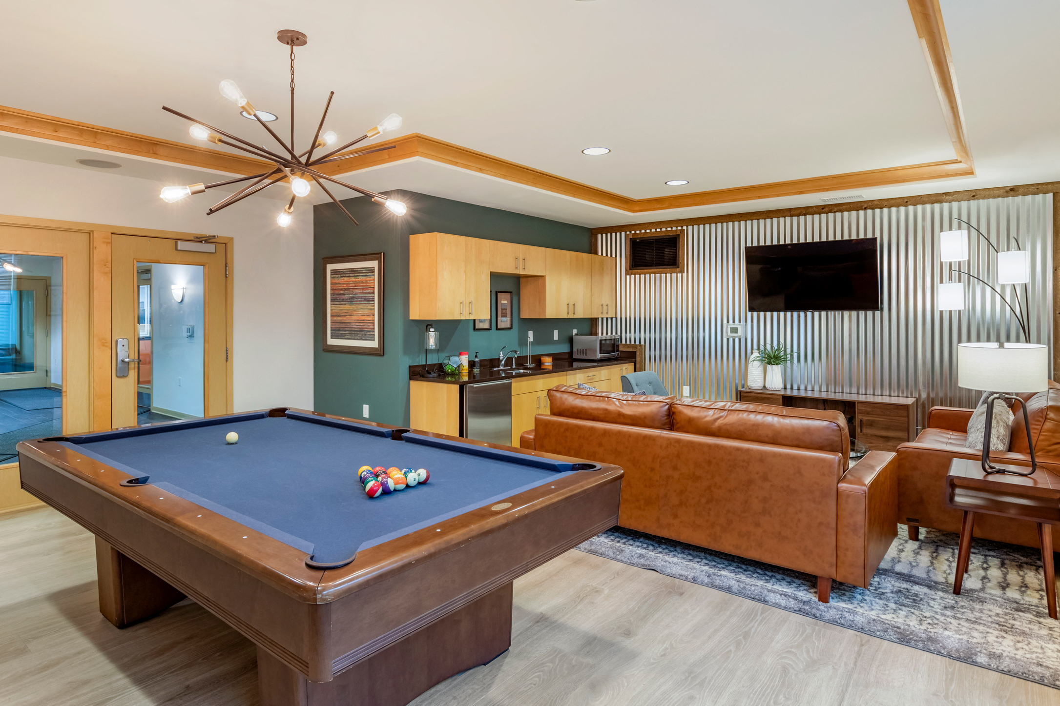 Resident Lounge with Billiard Table at The Enclave Luxury Apartments