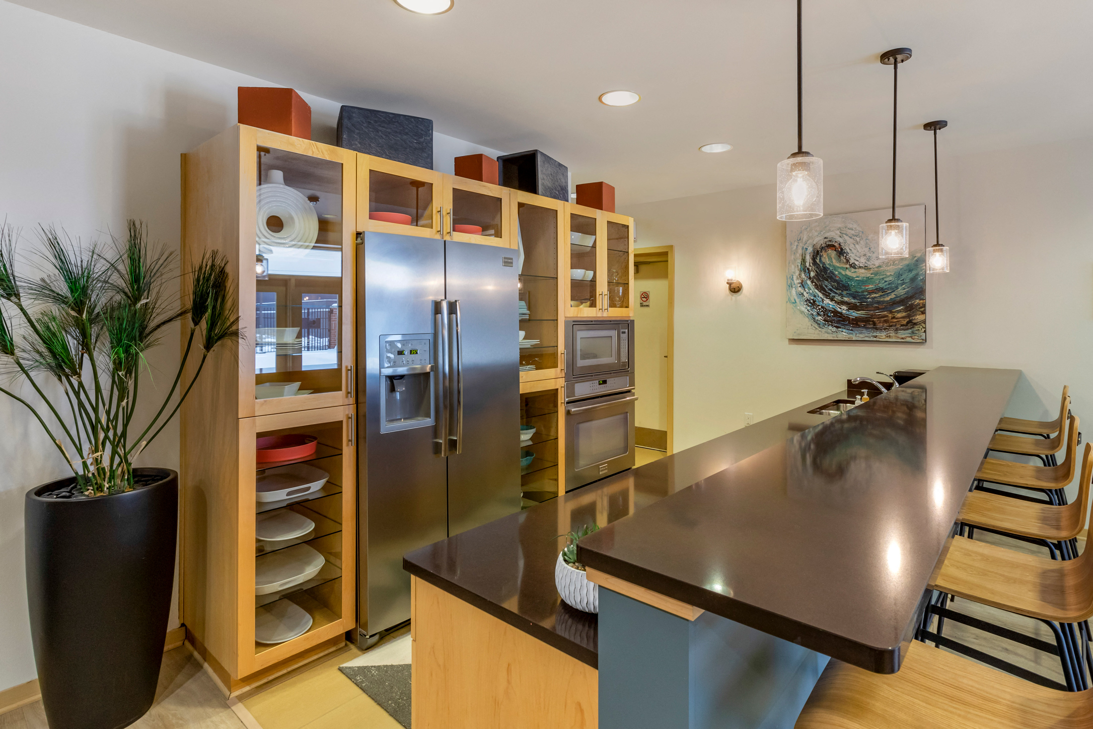 Clubhouse Kitchen at The Enclave Luxury Apartments