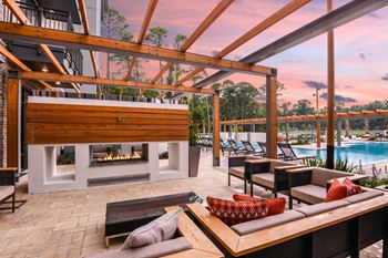 Fireplace lounges at JTB Apartments, Jacksonville, FL