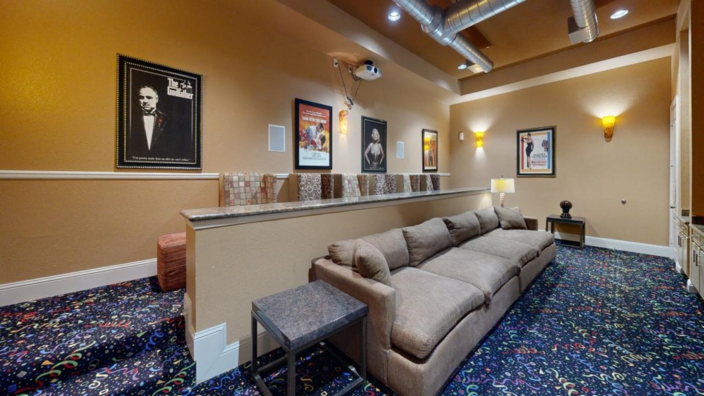 Movie room at The Millennium Towne Center Apartments, Louisiana