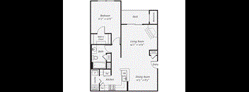 1 Bedroom floorplan at The Mercer at Lawrence Station, Lawrence Township, 08648
