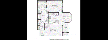 1 Bedroom Floorplan at The Mercer at Lawrence Station, Lawrence Township, New Jersey