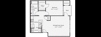 1 BEDROOM FLOORPLAN at The Mercer at Lawrence Station, Lawrence Township, NJ