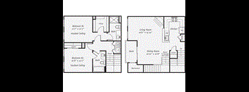 2 Bedroom floorplan at The Mercer at Lawrence Station, Lawrence Township, NJ