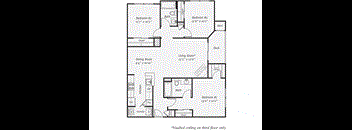 3 Bedroom floorplan at The Mercer at Lawrence Station, Lawrence Township