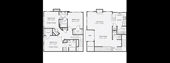 3 Bedroom floorplan at The Mercer at Lawrence Station, Lawrence Township, New Jersey